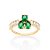 ANEL FOLHEADO A OURO COM ZIRCÔNIAS BRANCO COM VERDE ROMMANEL 513420 - Imagem 2