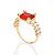 ANEL SOLITÁRIO FOLHEADO A OURO COM ZIRCÔNIAS E CRISTAL VERMELHO ROMMANEL 513422 - Imagem 1