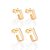 KIT ARGOLAS RETANGULAR FOLHEADO A OURO ROMMANEL 527241 - Imagem 1