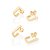 KIT ARGOLAS RETANGULAR FOLHEADO A OURO ROMMANEL 527241 - Imagem 2