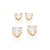 KIT BRINCOS CORAÇÃO COM ZIRCÔNIA FOLHEADO A OURO ROMMANEL 527266 - Imagem 2
