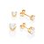 KIT BRINCOS CORAÇÃO COM ZIRCÔNIA FOLHEADO A OURO ROMMANEL 527266 - Imagem 1