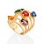 MAXI ANEL FOLHEADO A OURO COM CRISTAIS COLORIDOS ROMMANEL 513435 - Imagem 1