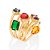 MAXI ANEL FOLHEADO A OURO COM CRISTAIS COLORIDOS ROMMANEL 513435 - Imagem 2