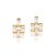BRINCO FOLHEADO A OURO COM ZIRCÔNIAS BAGUETE. MED 1,3CM ROMMANEL 527264 - Imagem 2