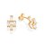 BRINCO FOLHEADO A OURO COM ZIRCÔNIAS BAGUETE. MED 1,3CM ROMMANEL 527264 - Imagem 1