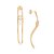 BRINCO OVAL FOLHEADO A OURO COM ZIRCÔNIAS. MED 5,9CM ROMMANEL 527233 - Imagem 2