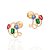 ARGOLA TRIPLA FOLHEADO A OURO COM CRISTAIS COLORIDOS. MED 2CM ROMMANEL 527252 - Imagem 1
