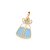 PINGENTE VESTIDO CINDERELA FOLHEADO A OURO COM APLIQUE DE RESINA. MED 2,1CM ROMMANEL 542823 - Imagem 1