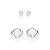 KIT BRINCOS PRATA 925 CONCHA COM ZIRCÔNIA ROMMANEL 820163 - Imagem 1