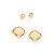 KIT BRINCOS FOLHEADO A OURO CONCHA COM ZIRCÔNIA ROMMANEL 527295 - Imagem 1