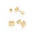 KIT BRINCOS FOLHEADO A OURO SAPO COM ZIRCÔNIA VERDE ROMMANEL 527296 - Imagem 2