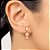 BRINCOS FOLHEADO A OURO ROSA DA BELA COM ZIRCÔNIAS. MED 2CM ROMMANEL 527294 - Imagem 4