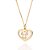 PINGENTE CORAÇÃO MENINA FOLHEADO A OURO COM ACRÍLICO BRANCO. MED 3CM ROMMANEL 542805 - Imagem 2