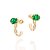 ARGOLA FOLHEADO A OURO ARO CORRENTE COM CRISTAL VERDE. MED 1,7CM ROMMANEL 527279 - Imagem 1
