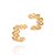 ARGOLA FOLHEADO A OURO CORAÇÕES COM ZIRCÔNIAS. MED 1,8CM ROMMANEL 527282 - Imagem 1