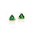 BRINCO SOLITÁRIO TRIANGULAR FOLHEADO A OURO  COM CRISTAIS VERDE. MED 0,60CM ROMMANEL 527306 - Imagem 1