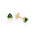 BRINCO SOLITÁRIO TRIANGULAR FOLHEADO A OURO  COM CRISTAIS VERDE. MED 0,60CM ROMMANEL 527306 - Imagem 2