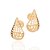 BRINCO GOTA ABAULADO FOLHEADO A OURO. MED 3CM ROMMANEL 527321 - Imagem 1