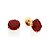 BRINCO FOLHEADO A OURO BOTÃO VERMELHO. MED 1,5CM ROMMANEL 527342 - Imagem 1