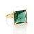 ANEL FOLHEADO A OURO COM CRISTAL VERDE ROMMANEL 512792 - Imagem 2