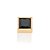 BRINCO ONE MASCULINO FOLHEADO A OURO COM ZIRCÔNIA PRETO. MED 6X6MM ROMMANEL 527317 - Imagem 2