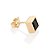 BRINCO ONE MASCULINO FOLHEADO A OURO COM ZIRCÔNIA PRETO. MED 6X6MM ROMMANEL 527317 - Imagem 1
