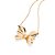 GARGANTILHA BORBOLETA FOLHEADO A OURO COM ZIRCÔNIAS. MED 50CM ROMMANEL 532545 - Imagem 1