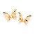 MAXI BRINCO BORBOLETA FOLHEADO A OURO COM ZIRCÔNIAS. MED 3,7CM ROMMANEL 527341 - Imagem 3