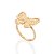 ANEL SKINNY FOLHEADO A OURO BORBOLETA EM ALTO RELEVO ROMMANEL 513482 - Imagem 1