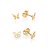 KIT BRINCOS BORBOLETA FOLHEADO A OURO ROMMANEL 527367 - Imagem 1