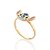 ANEL STITCH FOLHEADO A OURO COM APLIQUE DE RESINA COLORIDO ROMMANEL 513493 - Imagem 1