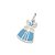 PINGENTE PRATA 925 VESTIDO CINDERELA COM APLIQUE DE RESINA AZUL CLARO. MED 2,2CM ROMMANEL 840086 - Imagem 1