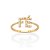 ANEL SKINNY FOLHEADO A OURO FÉ COM ZIRCÔNIAS ROMMANEL 513518 - Imagem 1