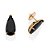 BRINCO GOTA FOLHEADO A OURO CRISTAL PRETO. MED 2,3CM ROMMANEL 527433 - Imagem 1