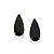 BRINCO GOTA FOLHEADO A OURO CRISTAL PRETO. MED 2,3CM ROMMANEL 527433 - Imagem 2