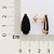 BRINCO GOTA FOLHEADO A OURO CRISTAL PRETO. MED 2,3CM ROMMANEL 527433 - Imagem 3
