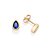 BRINCO GOTA SOLITÁRIO FOLHEADO A OURO COM ZIRCÔNIAS AZUL. MED 0,7CM ROMMANEL 527355 - Imagem 2