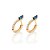 ARGOLA FOLHEADO A OURO GOTA COM ZIRCÔNIAS E CRISTAL AZUL. MED 1,6CM ROMMANEL 527357 - Imagem 1