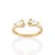 ANEL AJUSTÁVEL FOLHEADO A OURO COM ZIRCÔNIAS GOTA ROMMANEL 513500 - Imagem 2