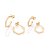 KIT ARGOLAS ANGULAR FOLHEADO A OURO ROMMANEL 527370 - Imagem 2
