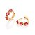 ARGOLA FOLHEADO A OURO COM CRISTAIS ROSA. MED 1,4CM ROMMANEL 527450 - Imagem 1