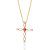 PINGENTE CRUZ FOLHEADO A OURO COM ZIRCÔNIA E CRISTAL ROSA. MED 3,3CM ROMMANEL 542916 - Imagem 3