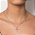 PINGENTE CRUZ FOLHEADO A OURO COM ZIRCÔNIA E CRISTAL ROSA. MED 3,3CM ROMMANEL 542916 - Imagem 4