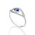ANEL SKINNY PRATA 925 OLHO GREGO COM ZIRCÔNIAS BRANCOM COM AZUL ROMMANEL 810329 - Imagem 2
