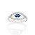ANEL SKINNY PRATA 925 OLHO GREGO COM ZIRCÔNIAS BRANCOM COM AZUL ROMMANEL 810329 - Imagem 1