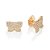 BRINCO FOLHEADO A OURO BORBOLETA COM ZIRCÔNIAS. MED 1,6CM ROMMANEL 527392 - Imagem 1