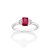 ANEL SOLITÁRIO PRATA 925 COM ZIRCÔNIAS ROSA COM BRANCO ROMMANEL 810315 - Imagem 1