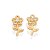 BRINCO FLOR FOLHEADO A OURO COM ZIRCÔNIA. MED 1,20CM ROMMANEL 527458 - Imagem 2