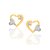BRINCO CORAÇÕES FOLHEADO A OURO COM APLICAÇÃO DE RHODIUM. MED 0,5CM ROMMANEL 522545 - Imagem 1